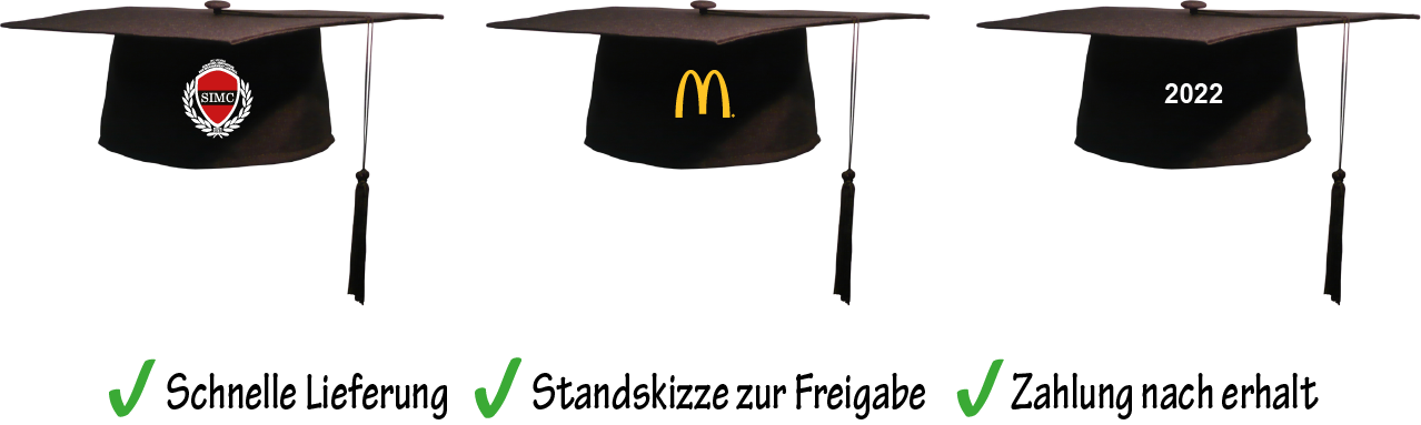Beispiel Doktorhut mit Beschriftung